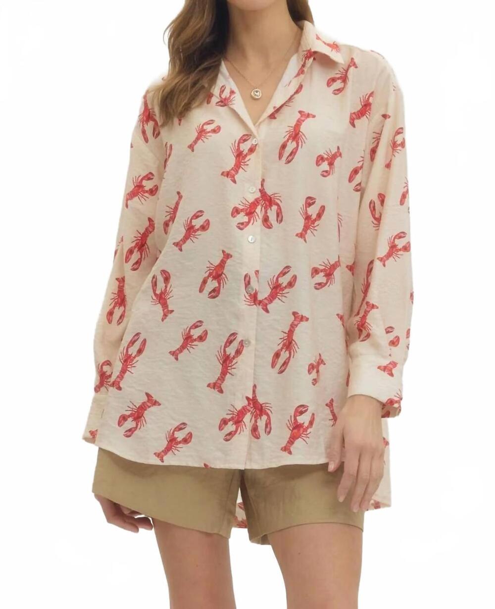 NEW NAANAA mirkush lobster shirt in beige